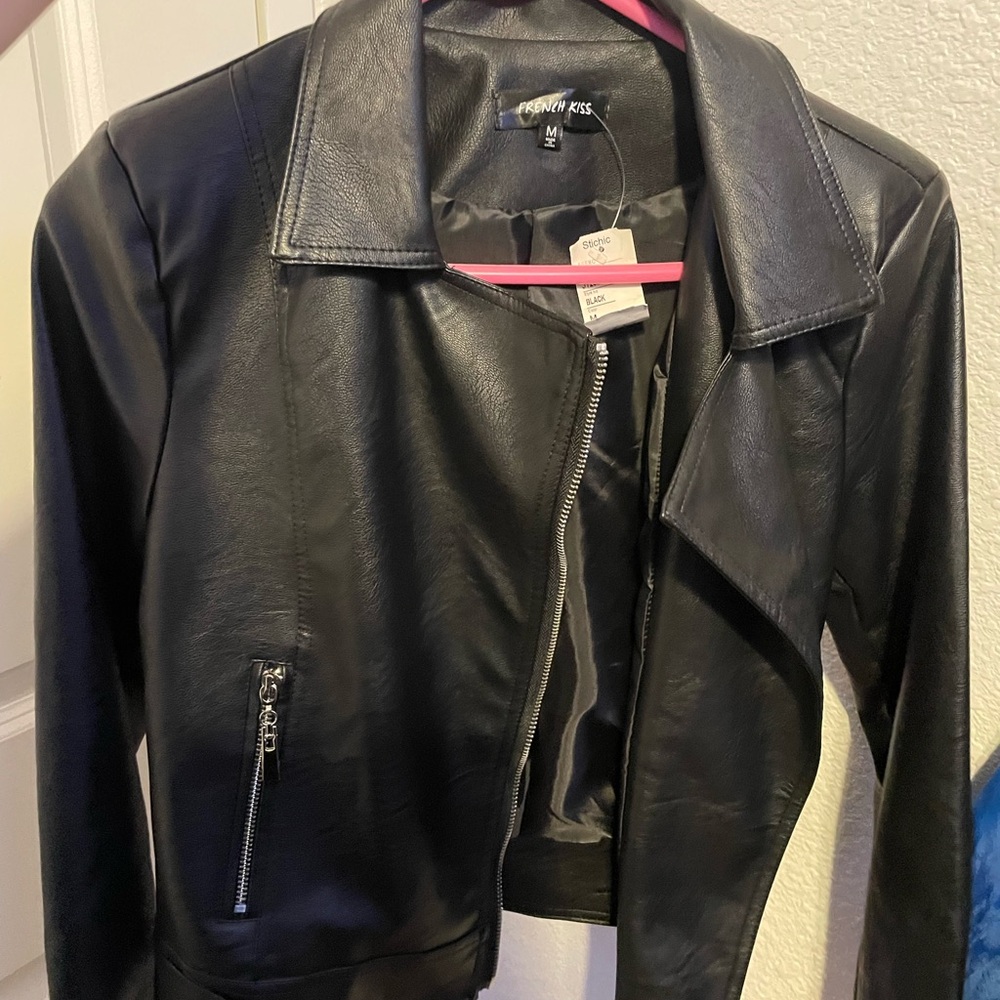 Women's black leather Jacket